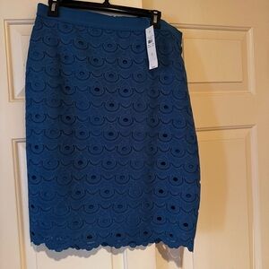 Ann Taylor Blue Lace Pencil Skirt NWT size 12